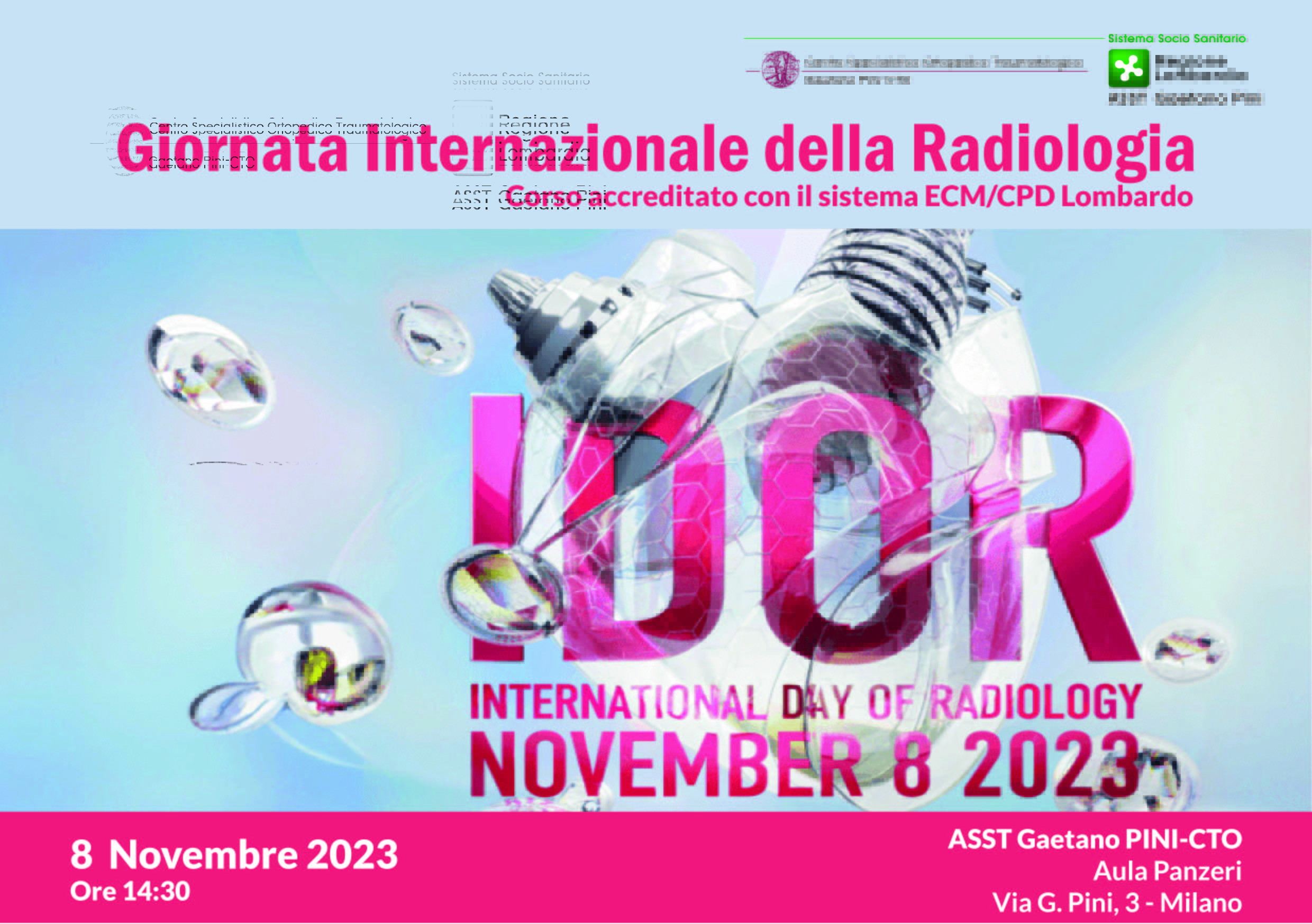 SAVE THE DATE - 8 NOVEMBRE, GIORNATA INTERNAZIONALE DELLA RADIOLOGIA