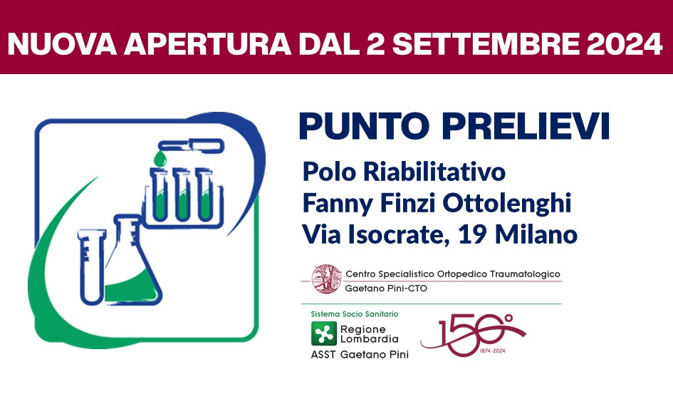 APERTURA NUOVO PUNTO PRELIEVI DAL 2 SETTEMBRE - POLO FANNY FINZI OTTOLENGHI