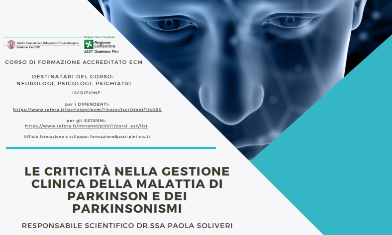 18 ottobre: Corso formativo "Le criticità nella gestione clinica della malattia di Parkinson e dei parkinsonismi"